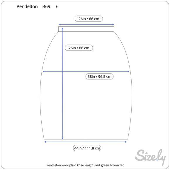 Pendleton wool plaid knee length skirt green brown red - Picture 3 of 10